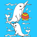 Dolphins coloring for kids