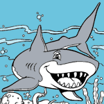 Sharks coloring pages for kids