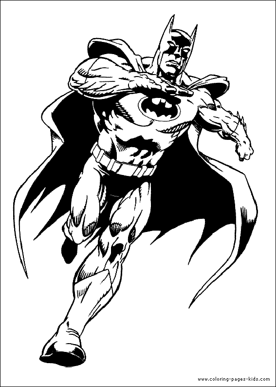 Batman color page - Coloring pages for kids - Cartoon characters