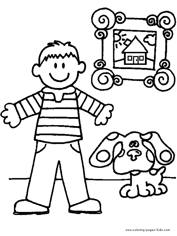Blue's Clues color page cartoon characters coloring pages