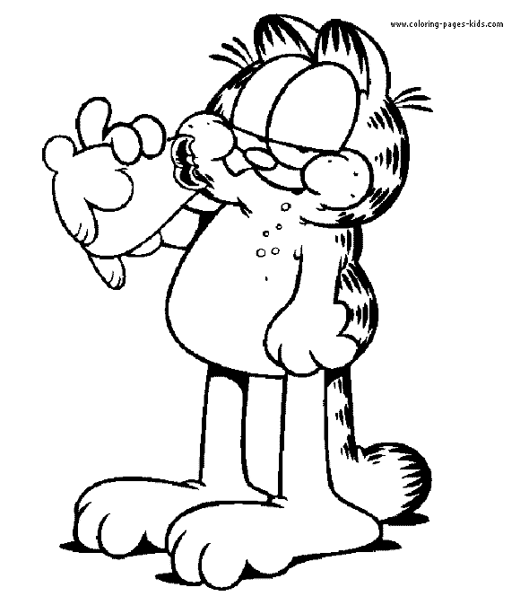 Garfield color page - Coloring pages for kids - Cartoon ...