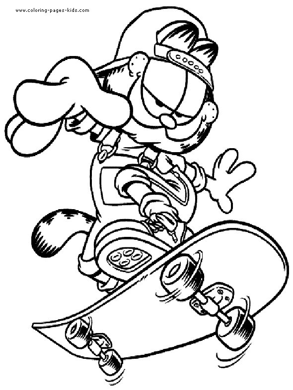 Garfield color page Coloring pages for kids Cartoon