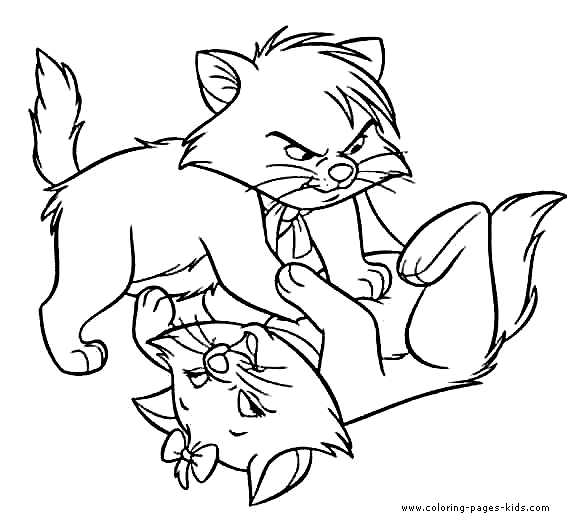 Aristocats Coloring Pages Kids Disney Color Plate Sheet Printable Picture