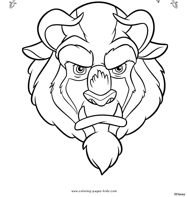 gambar-beauty-beast-coloring-pages-kids-color-page-disney-plate