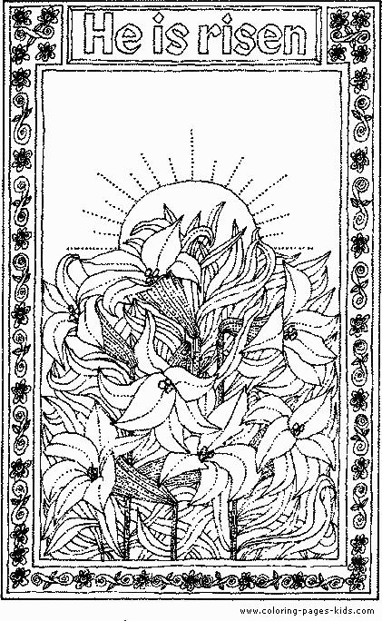 free coloring pages for easter. He is risen color page