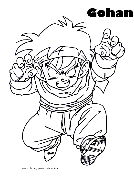 Dragon Ball Z Color Page Coloring Pages For Kids Cartoon