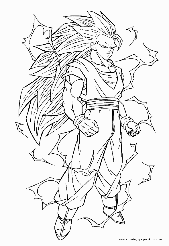 Dragon Ball Z color page - Coloring pages for kids - Cartoon characters coloring pages ...