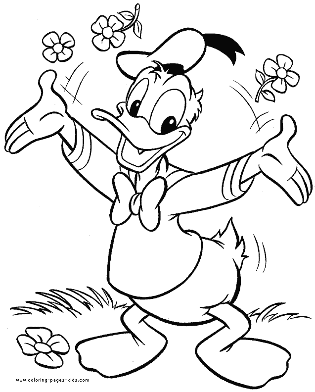 Printable Disney Donald Duck Painting A Picture Coloring Pages 2