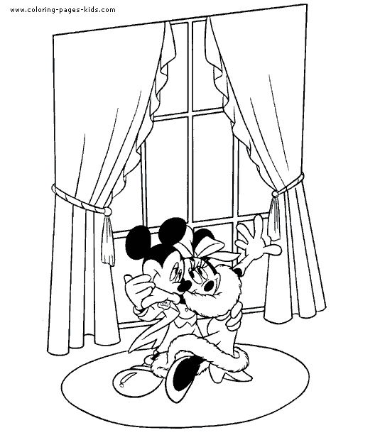 mickey mouse and minnie mouse outline