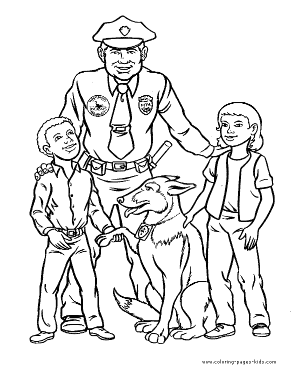 policewoman coloring pages