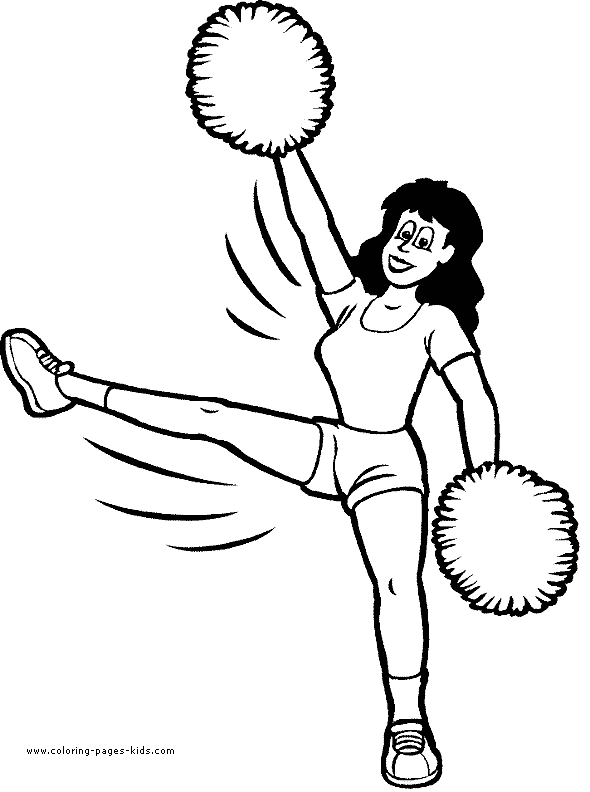 Cheerleader color page - Coloring pages for kids!