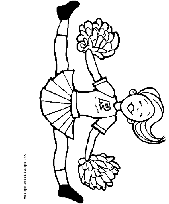 Cheerleader color page - Coloring pages for kids - Sports coloring