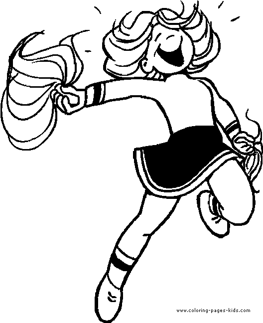 Cheerleader color page - Coloring pages for kids - Sports coloring ...