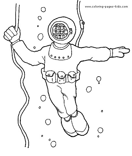 Deep Sea Diver Page Coloring Pages